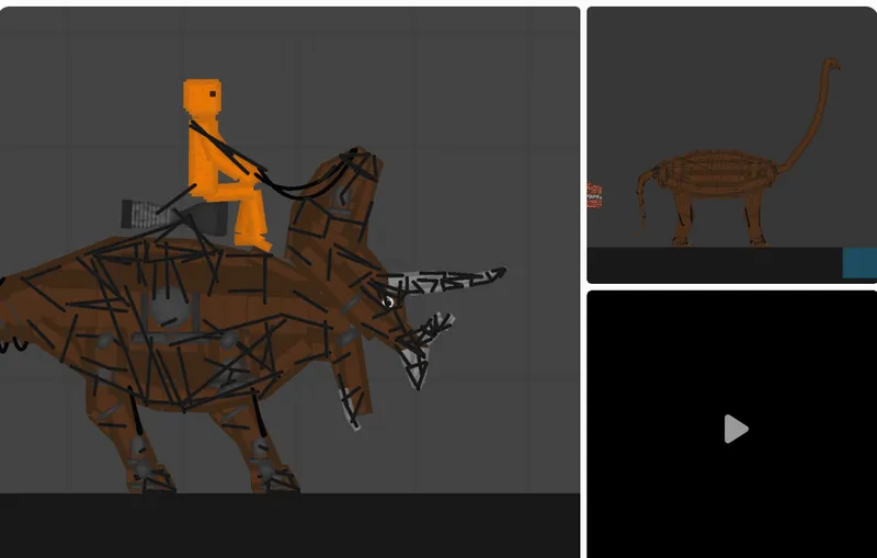 Brachiosaurus and triceratop rider