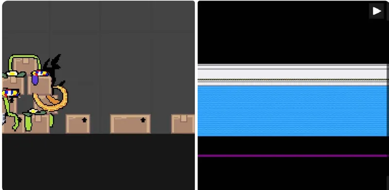 Flooded area and boxes