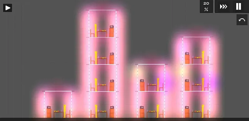 Mini city with neon glow