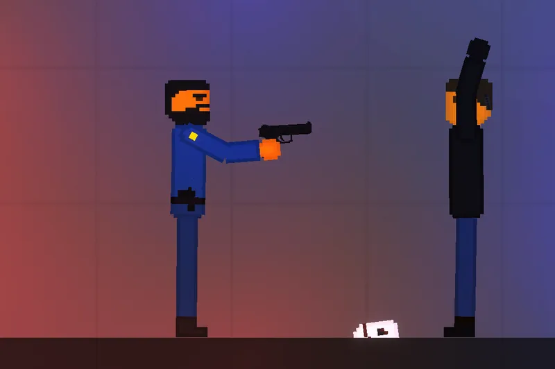 Police officer and a tatical pistol
