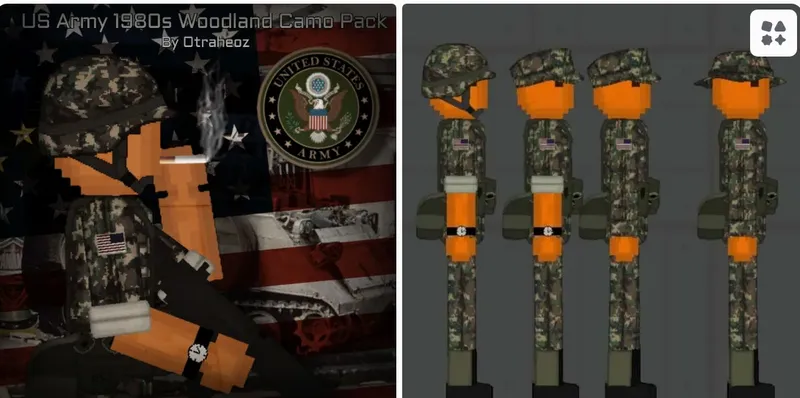 US Army 1980s Woodland Camo pack