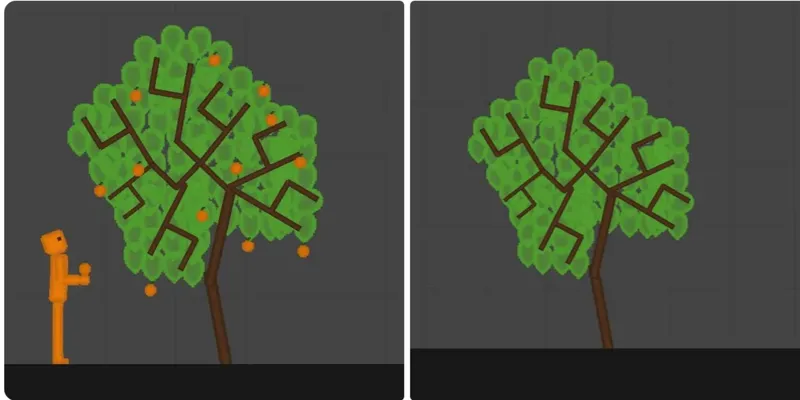 Artificial Tree and Grapefruit Tree